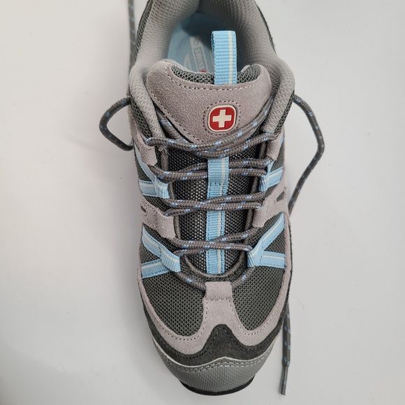 Women's Swiss Gear Size 6 Grey/Blue Suede Athletic Hiking Shoe‎ SW6602.09 - Picture 6 of 8